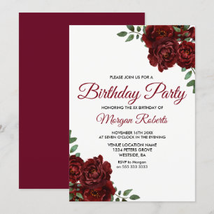 Invitación a la Romántica fiesta de cumpleaños de