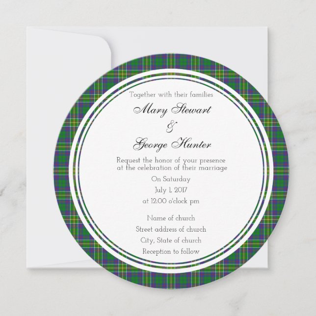 Invitación a la ronda Boda escocesa de Hunter (Anverso)