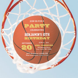 Invitación a la ronda de cumpleaños del baloncesto