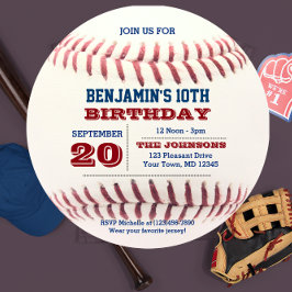 Invitación a la ronda de cumpleaños del béisbol