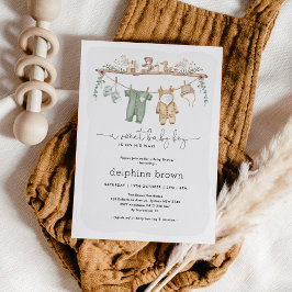 Invitación a la ropa de niñera Baby Shower de un n