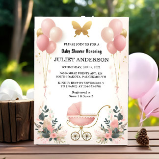 Invitación A la Rosa Boho Gold Mom Moda Spring Girl Shower