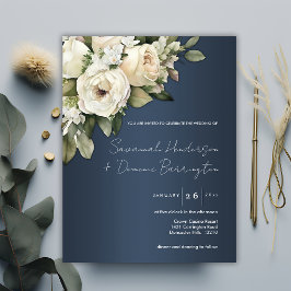 Invitación a la Rosa Garden Dusty Blue Wedding