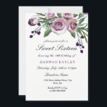 Invitación a la Rosa Romántica Pluma Púrpura 16<br><div class="desc">Colección Romántica Plum Purple Rosa Sweet 16 Invitation Matching en Niche y Nest Store. Diseño cortesía de: https://www.etsy.com/shop/SmallHouseBigPony</div>