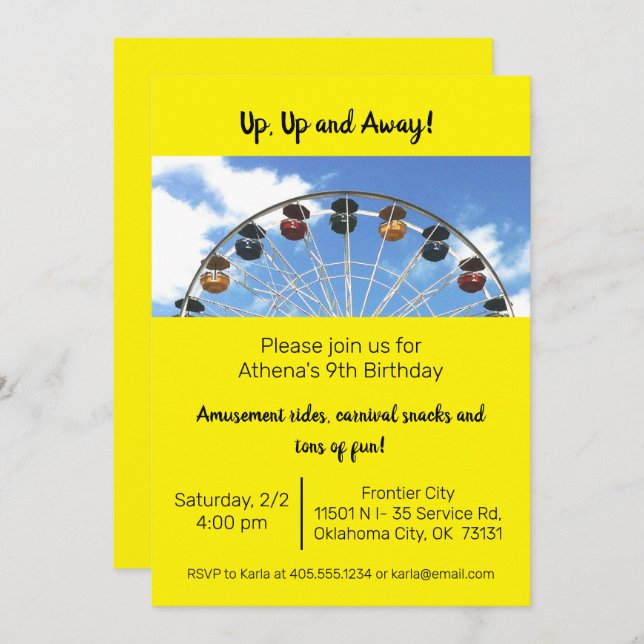 Invitación a la rueda de la fortuna del parque de  (Anverso / Reverso)