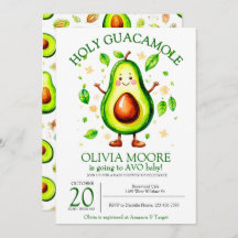 Invitación a la sagrada Guacamole Aguacate Baby Sh