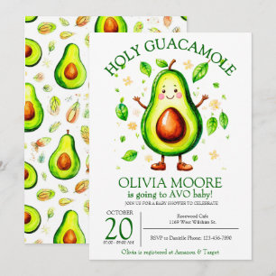 Invitación a la sagrada Guacamole Aguacate Baby Sh