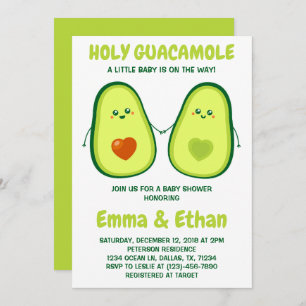 Invitación a la sagrada Guacamole Aguacate Baby Sh