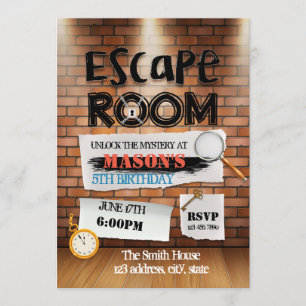 invitación a la sala de escape