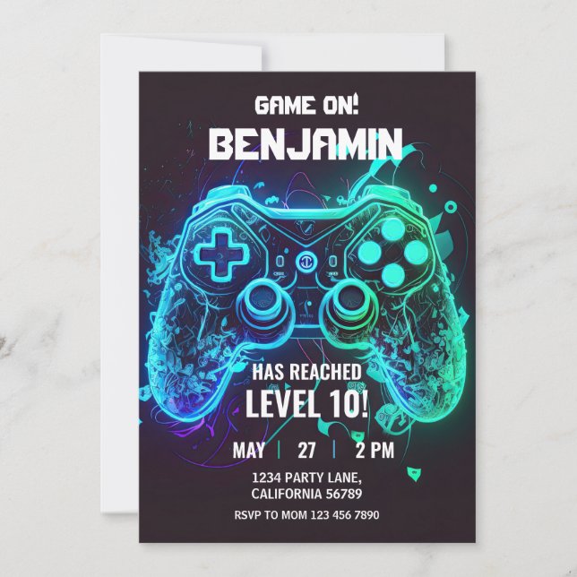 Invitación a la Sala de Juegos de Video (Anverso)