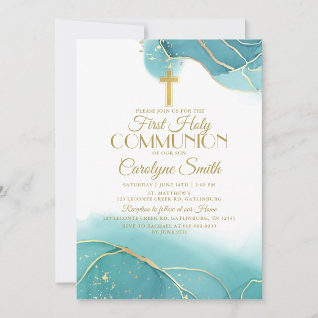 Invitación a la Santa Comunión por el oro azul de  (Anverso)