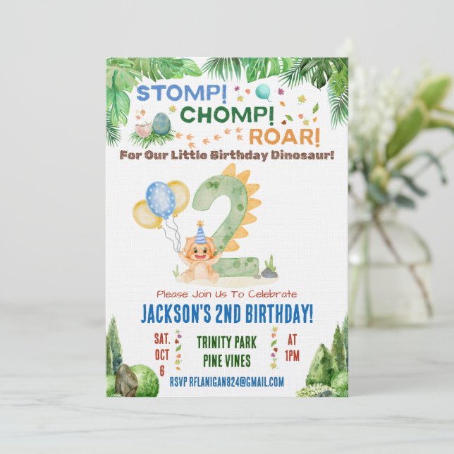 Invitación a la Segunda Fiesta de Cumpleaños de Di (Anverso de pie)