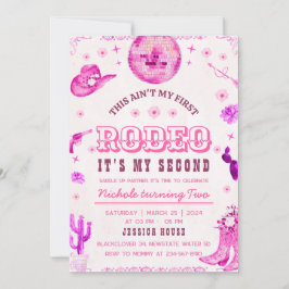 Invitación a la segunda fiesta de rodeo de vaquera
