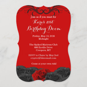Invitación a la sentencia de cumpleaños 21 de Red 
