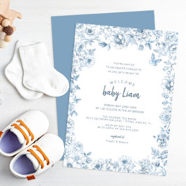 Invitación a la serie Baby Shower de Chinoiserie a