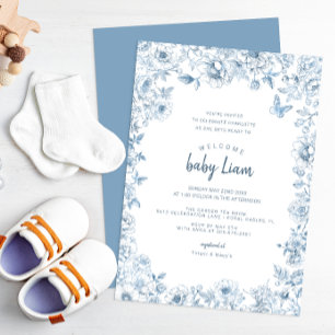 Invitación a la serie Baby Shower de Chinoiserie a