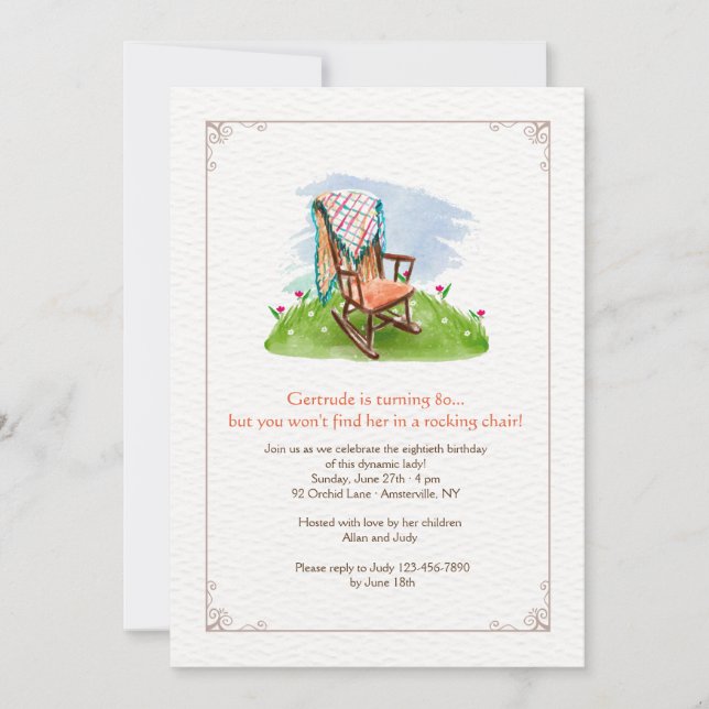 Invitación a la silla de rocas (Anverso)