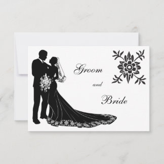 Invitación a la silueta de novia y de Groom