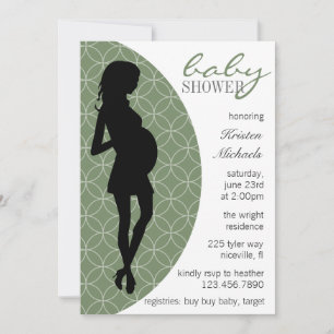 Invitación a la silueta para bebé de gotas [verde]
