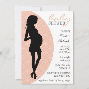 Invitación a la silueta para bebé [Peach]