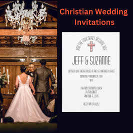 Invitación a la simple boda cristiana elegante y m