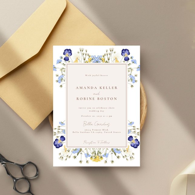 Invitación a la simple boda de flores silvestres (Subido por el creador)