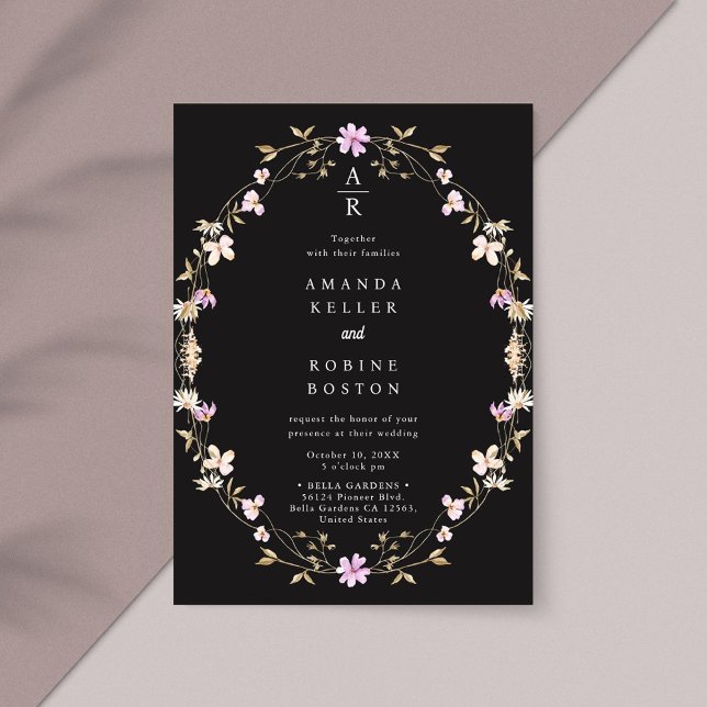 Invitación a la simple boda de flores silvestres (Subido por el creador)