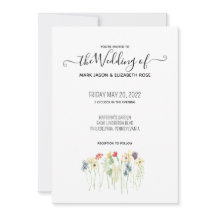 Invitación a la simple boda de flores silvestres