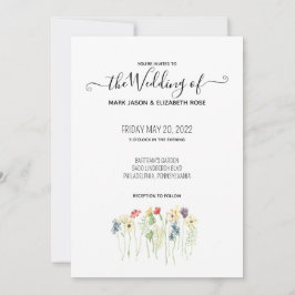 Invitación a la simple boda de flores silvestres