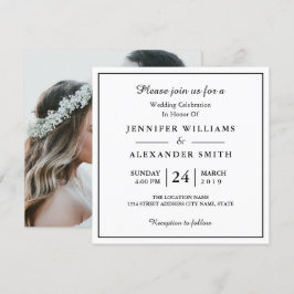 Invitación a la simple boda de fotos Minimalistas