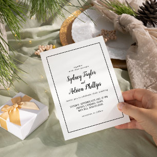 Invitación a la simple boda de marco Minimalista