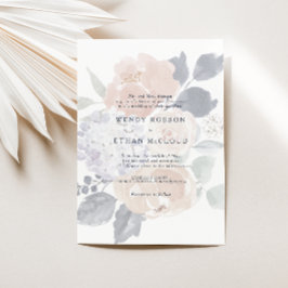 Invitación a la simple boda floral rústica