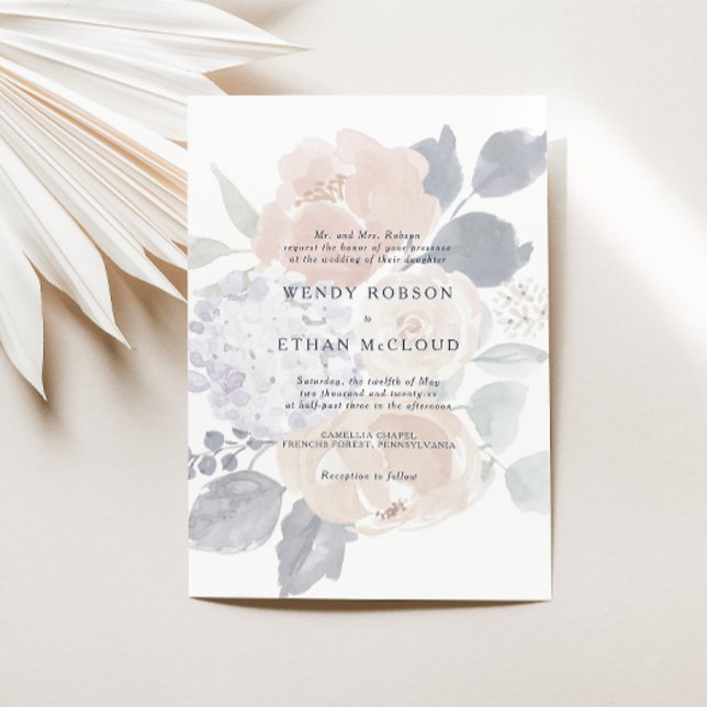 Invitación a la simple boda floral rústica (Subido por el creador)