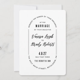 Invitación a la simple boda Minimalista moderna