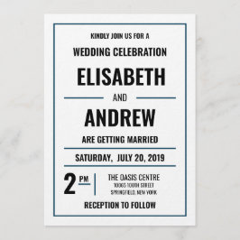 Invitación a la simple boda moderna