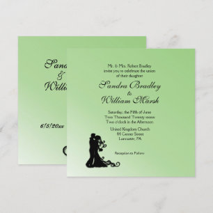 Invitación a la simple boda verde