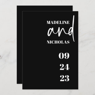 Invitación a la simple y moderna boda Minimalista 