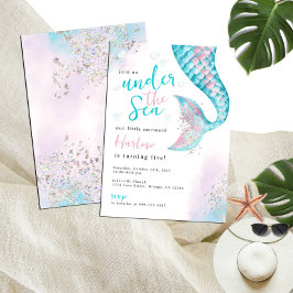 Invitación a la sirena acuarela bajo el mar