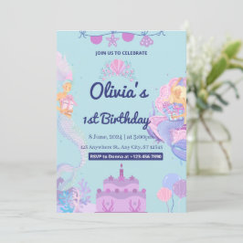 Invitación a la Sirena Bajo el Mar de Primer Cumpl