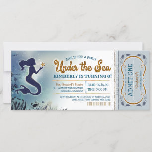 Invitación a la sirena bajo el Purpurina marino Cu