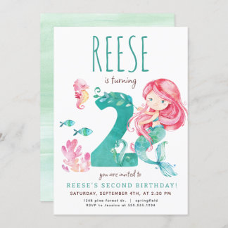 Invitación a la sirena de cumpleaños