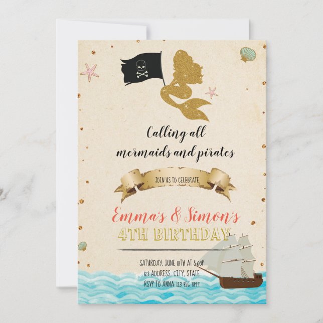Invitación a la sirena pirata (Anverso)
