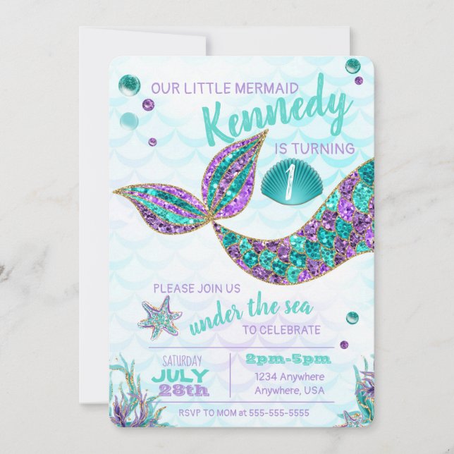 Invitación a la sirena purpurina, Bajo el Fiesta d (Anverso)