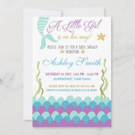Invitación a la Sirenita Bajo El Mar en Baby Showe