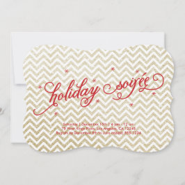 Invitación a la Soirée de festividad dorada brilla