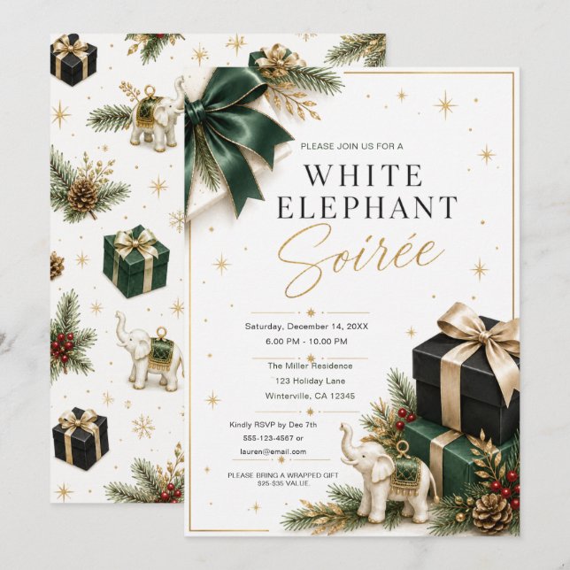 Invitación a la Soirée del Elefante Blanco (Anverso / Reverso)