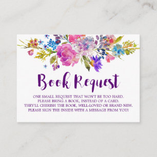 Invitación a la solicitud de libro de flores morad