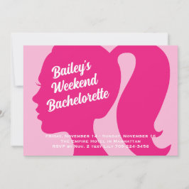 Invitación a la soltera de fin de semana muy rosa 