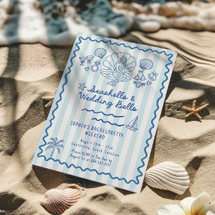 Invitación a la soltera de Seashells Boda Bells