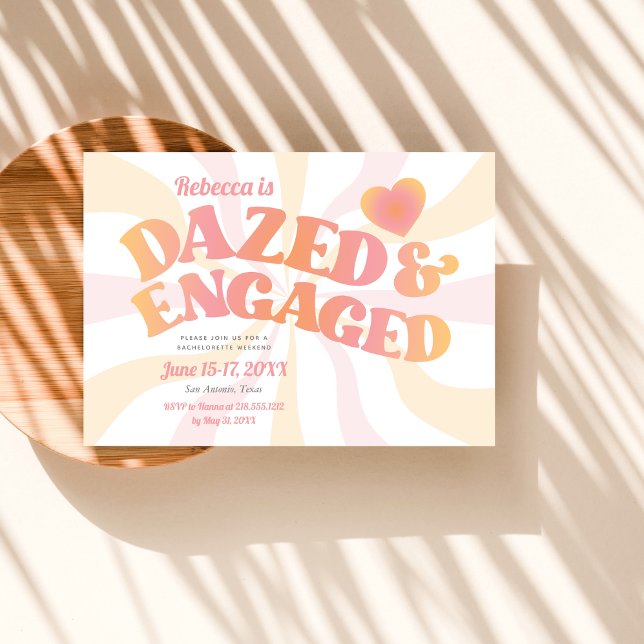 Invitación a la soltera Groovy Dazed and Engagemen (Subido por el creador)